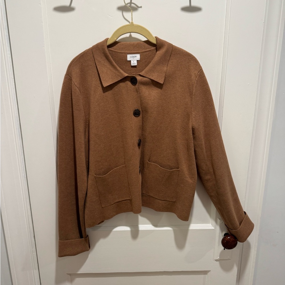 J. Crew tan Button-Up Cardigan